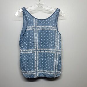 life in progress Chambray Bandana Print Boho Lightweight Sleeveless Top